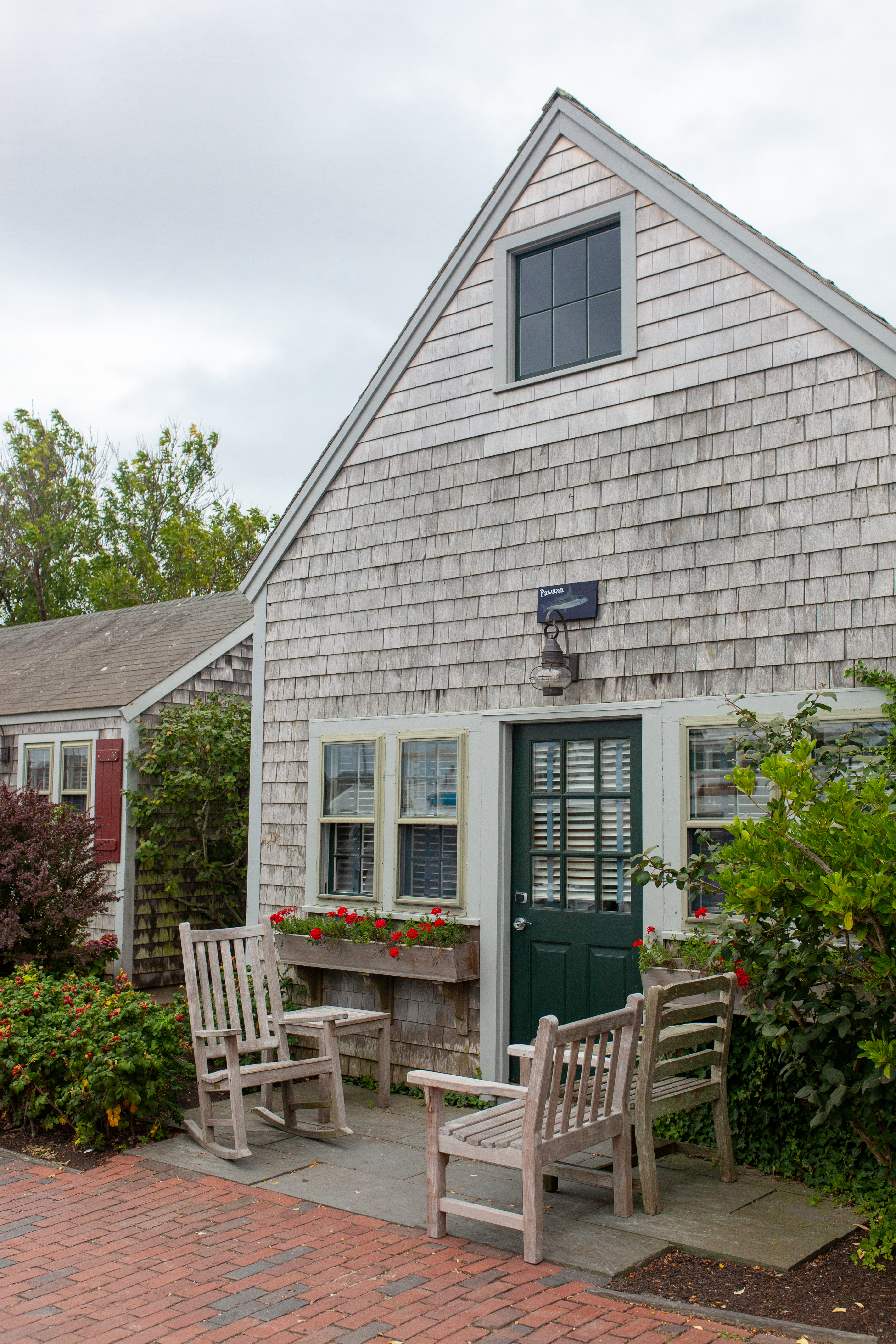 grey house with chairs out front nantucket photo diary