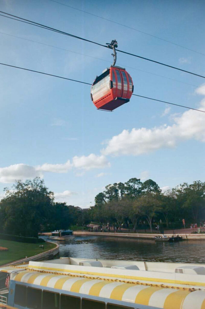 cable car entering Epcot at Walt Disney World